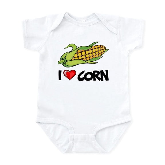 CafePress - I Love Corn Infant Bodysuit - Baby Light Bodysuit, Size Newborn - 24 Months