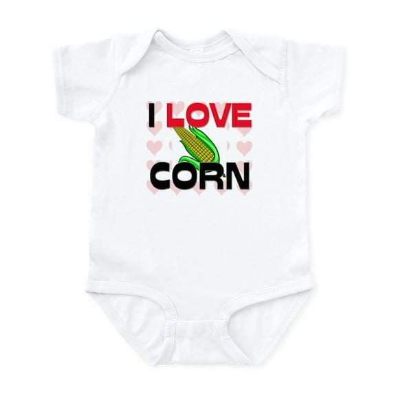 CafePress - I Love Corn Infant Bodysuit - Baby Light Bodysuit, Size Newborn - 24 Months