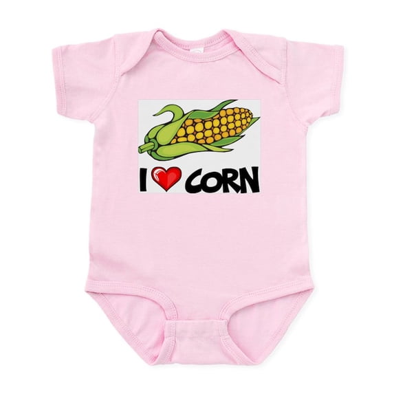 CafePress - I Love Corn Infant Bodysuit - Baby Light Bodysuit, Size Newborn - 24 Months