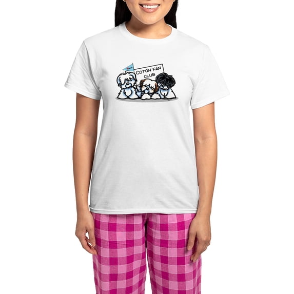 CafePress - I Love Cotons Women's Light Pajamas - Women's Short Sleeve Print T-Shirt and Pants Light Cotton Pajama Set
