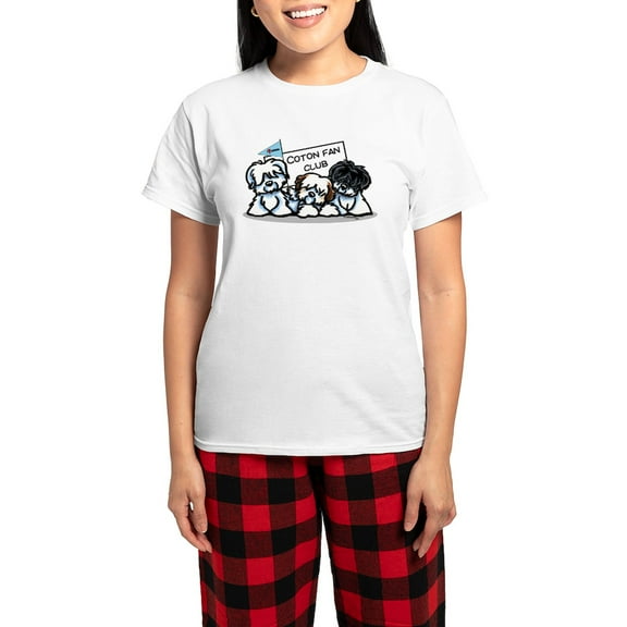 CafePress - I Love Cotons Women's Light Pajamas - Women's Short Sleeve Print T-Shirt and Pants Light Cotton Pajama Set