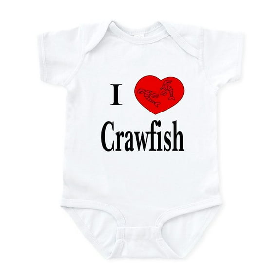 CafePress - I Love Crawfish Infant Creeper - Baby Light Bodysuit, Size Newborn - 24 Months