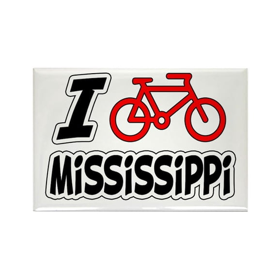 CafePress - I Love Cycling Mississippi - Rectangle Magnet, 2"x3" Refrigerator Magnet