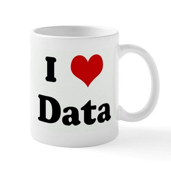 CafePress - I Love Data Mug - 11 oz Ceramic Mug - Novelty Coffee Tea Cup