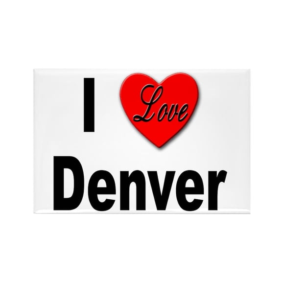CafePress - I Love Denver - Rectangle Magnet, 2"x3" Refrigerator Magnet