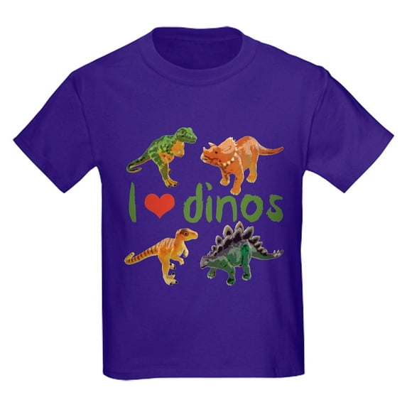CafePress - I Love Dinos Kids Dark T Shirt - Dark T-Shirt Kids XS-XL