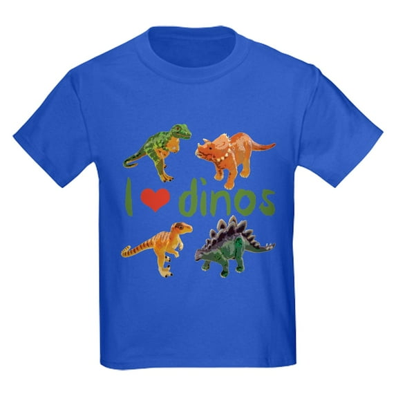 CafePress - I Love Dinos Kids Dark T Shirt - Dark T-Shirt Kids XS-XL