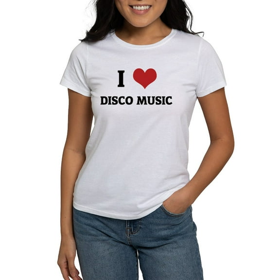 CafePress - I Love Disco Music Women's T Shirt - Women's Classic T-Shirt