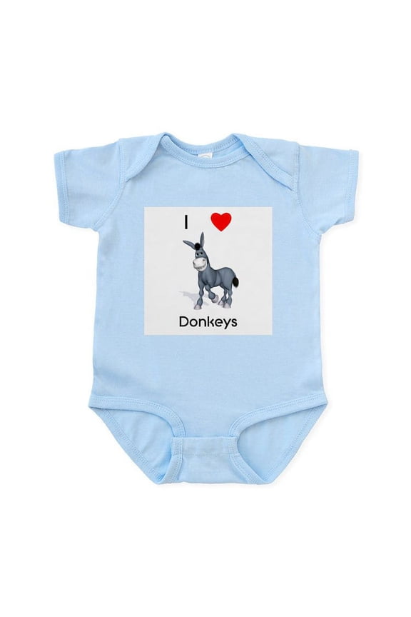 - I Love Donkeys Infant Bodysuit - Baby Light Bodysuit, Size Newborn - 24 Months