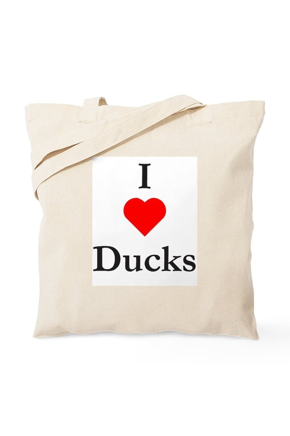 - I Love Ducks Tote Bag - Unisex Canvas Tote Bag, Beige, 1-Piece