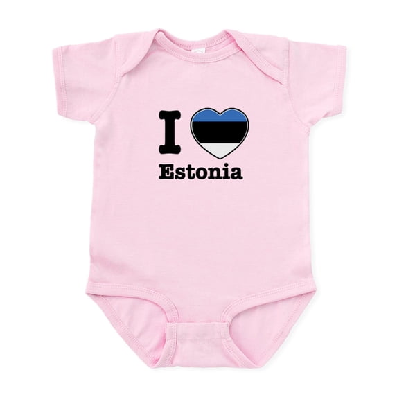 CafePress - I Love Estonia Infant Bodysuit - Baby Light Bodysuit, Size Newborn - 24 Months