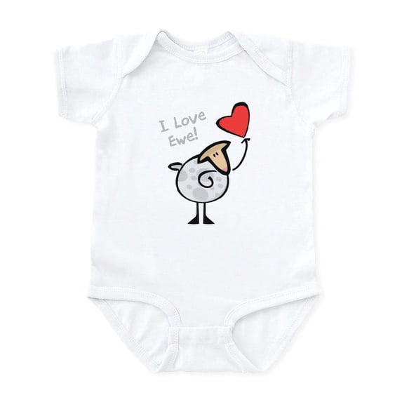 CafePress - I Love Ewe Infant Bodysuit - Baby Light Bodysuit, Size Newborn - 24 Months