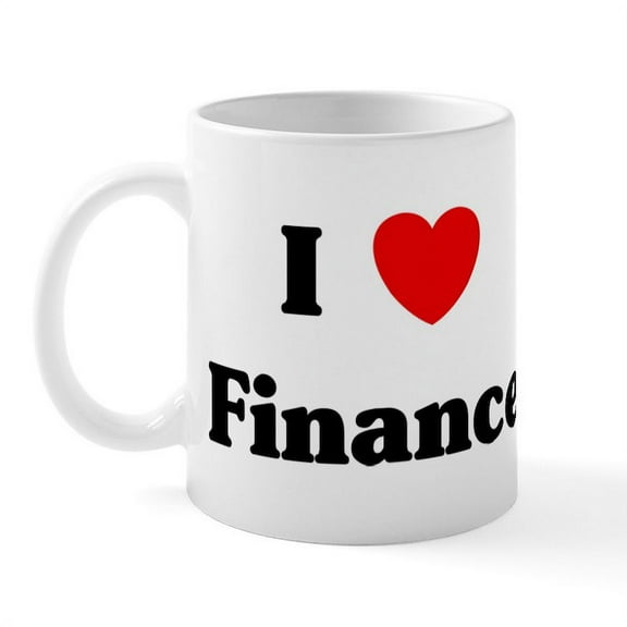 CafePress - I Love Finance Mug - 11 oz Ceramic Mug - Novelty Coffee Tea Cup