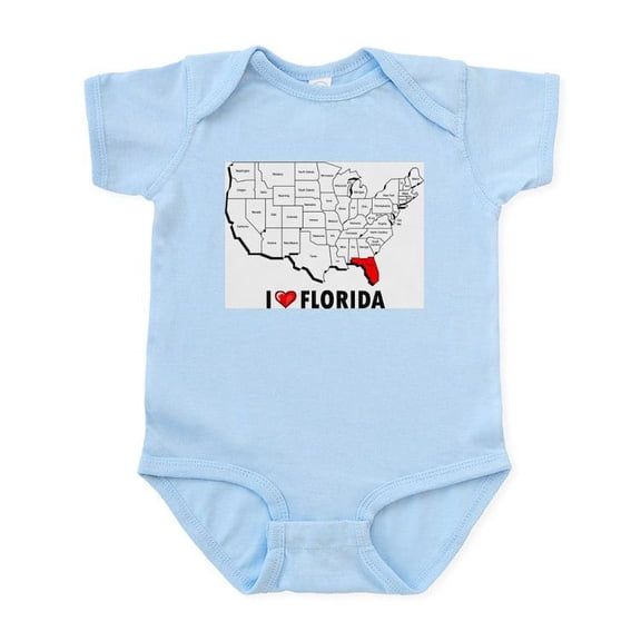 CafePress - I Love Florida Infant Bodysuit - Baby Light Bodysuit, Size Newborn - 24 Months