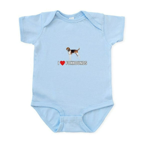 CafePress - I Love Foxhounds Infant Bodysuit - Baby Light Bodysuit, Size Newborn - 24 Months