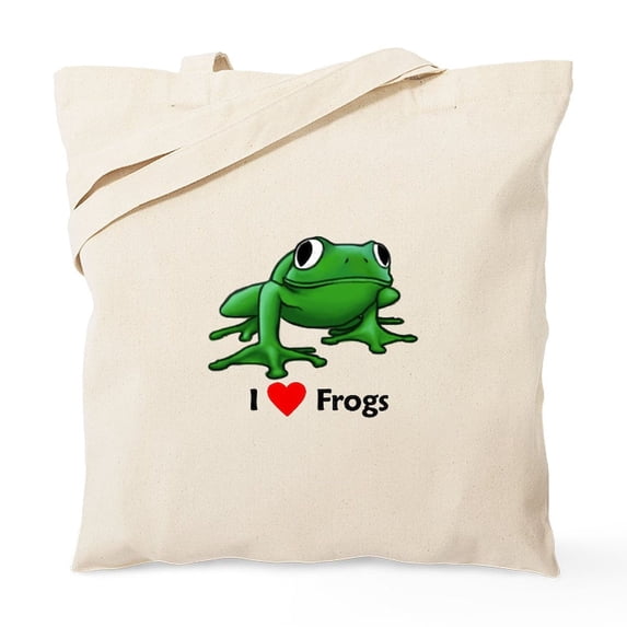 CafePress - I Love Frogs Tote Bag - Unisex Canvas Tote Bag, Beige, 1-Piece