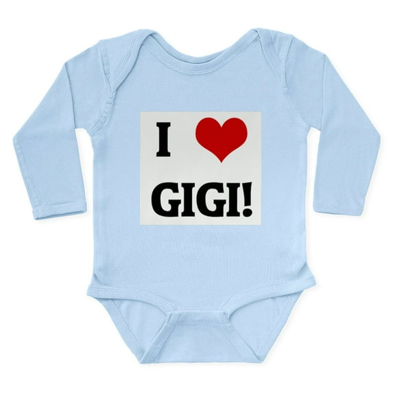 CafePress - I Love GIGI! Infant Creeper Body Suit - Long Sleeve Cotton Baby Bodysuit