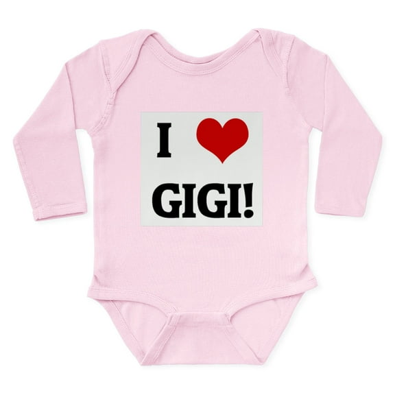 CafePress - I Love GIGI! Infant Creeper Body Suit - Long Sleeve Cotton Baby Bodysuit
