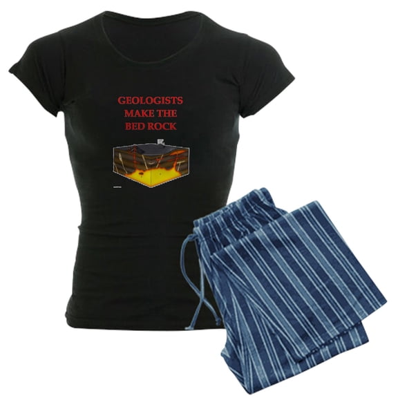 CafePress - I Love Geology Women's Dark Pajamas - Women's Short Sleeve Print T-Shirt and Pants Dark Cotton Pajama Set
