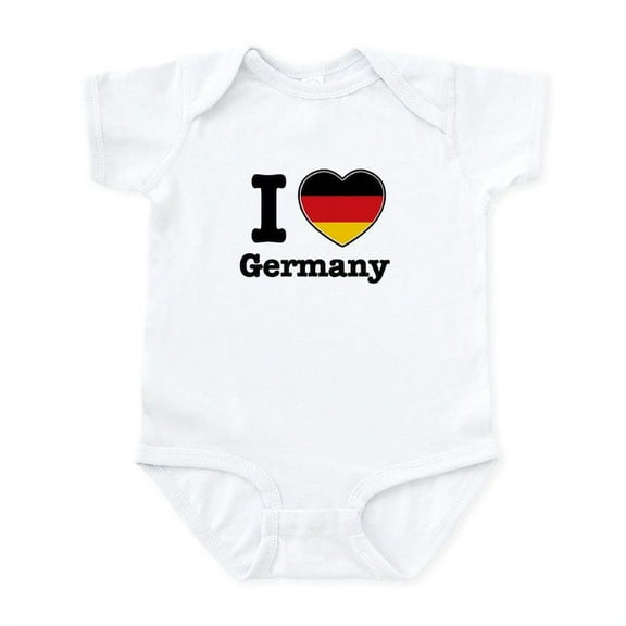 CafePress - I Love Germany Infant Bodysuit - Baby Light Bodysuit, Size Newborn - 24 Months