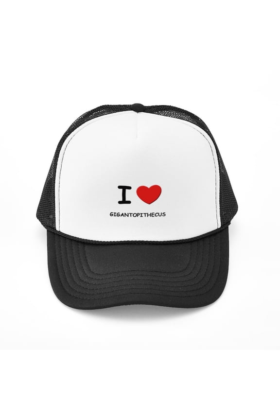 - I Love Gigantopithecus - Adjustable Unisex Printed Trucker Hat with Mesh Back