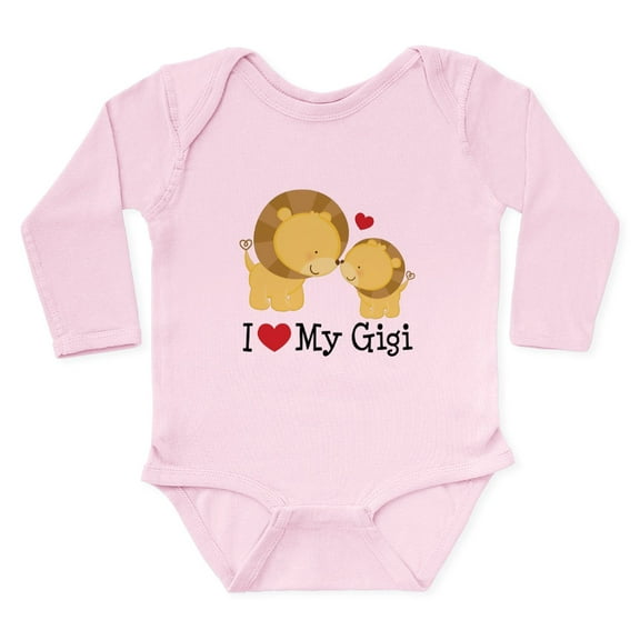 CafePress - I Love Gigi Long Sleeve Infant Bodysuit - Long Sleeve Cotton Baby Bodysuit