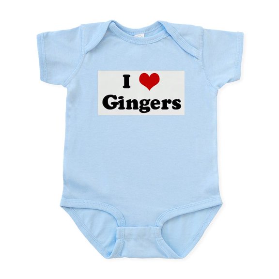 CafePress - I Love Gingers Infant Bodysuit - Baby Light Bodysuit, Size Newborn - 24 Months