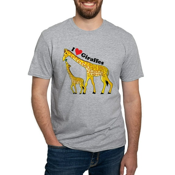 CafePress - I Love Giraffes Fitted T Shirt - Fitted T-Shirt, Vintage Fit Soft Cotton Tee