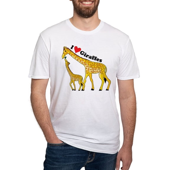 CafePress - I Love Giraffes Fitted T Shirt - Fitted T-Shirt, Vintage Fit Soft Cotton Tee