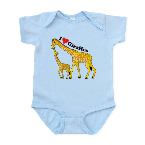CafePress - I Love Giraffes Infant Bodysuit - Baby Light Bodysuit, Size Newborn - 24 Months