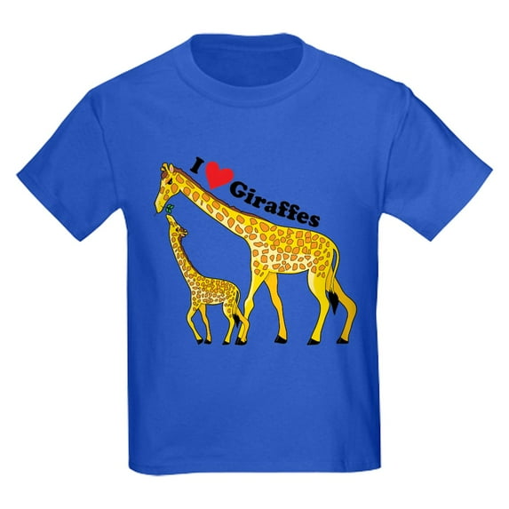 CafePress - I Love Giraffes Kids Light T Shirt - Dark T-Shirt Kids XS-XL