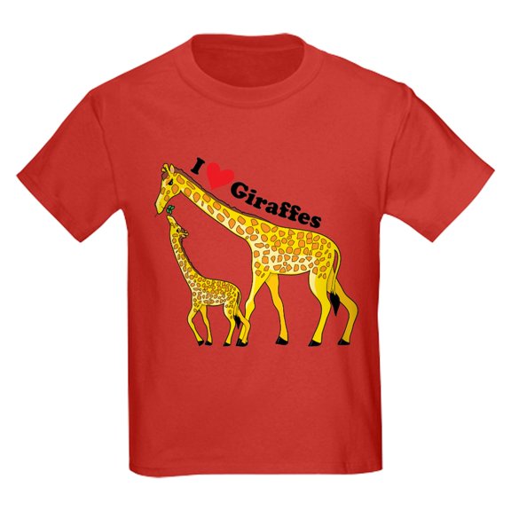 CafePress - I Love Giraffes Kids Light T Shirt - Dark T-Shirt Kids XS-XL