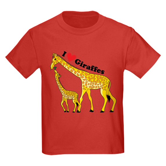 CafePress - I Love Giraffes Kids Light T Shirt - Dark T-Shirt Kids XS-XL