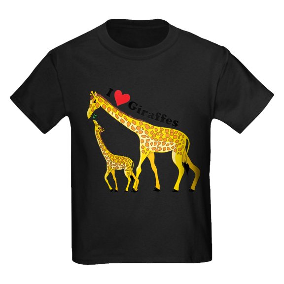 CafePress - I Love Giraffes Kids Light T Shirt - Dark T-Shirt Kids XS-XL