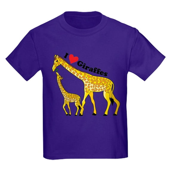 CafePress - I Love Giraffes Kids Light T Shirt - Dark T-Shirt Kids XS-XL