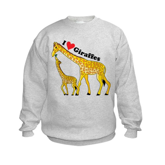 CafePress - I Love Giraffes Kids Sweatshirt - Kids Sweatshirt, Youth Crew Neck Sweatshirt