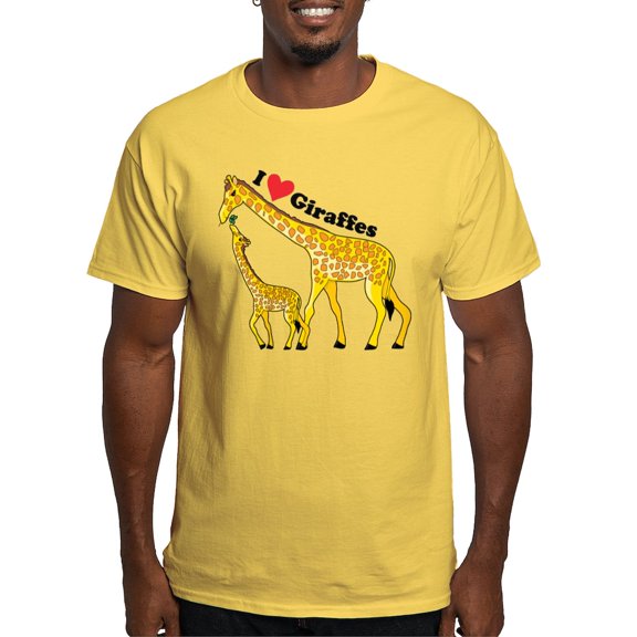 CafePress - I Love Giraffes Light T Shirt - Men's Classic Graphic T-Shirt