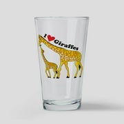 CafePress - I Love Giraffes Pint Glass - Pint Glass, Drinking Glass, 16 oz. CafePress