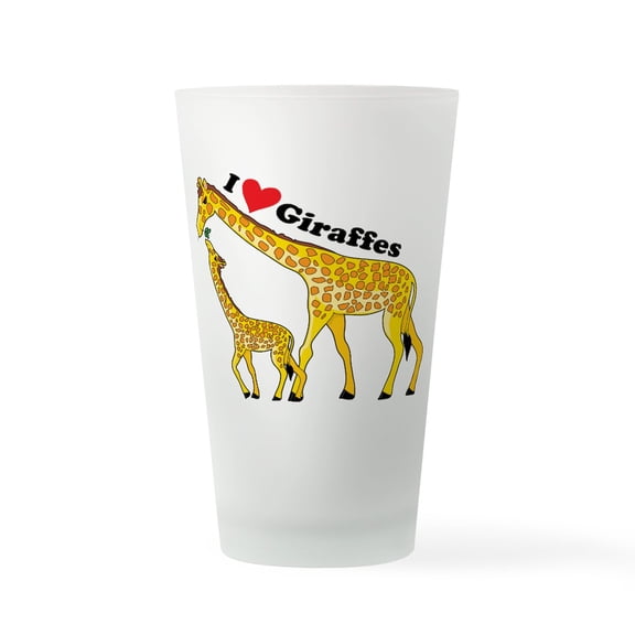 CafePress - I Love Giraffes Pint Glass - Pint Glass, Drinking Glass, 16 oz. CafePress