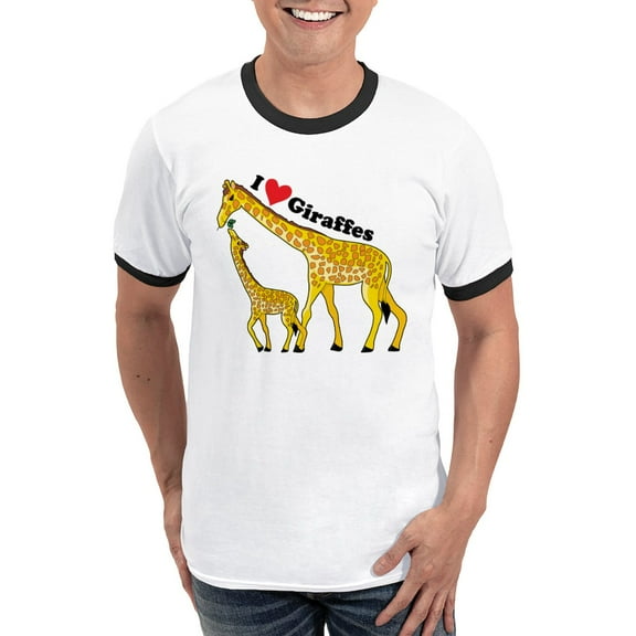 CafePress - I Love Giraffes Ringer T - 100% Cotton Ringed T-Shirt