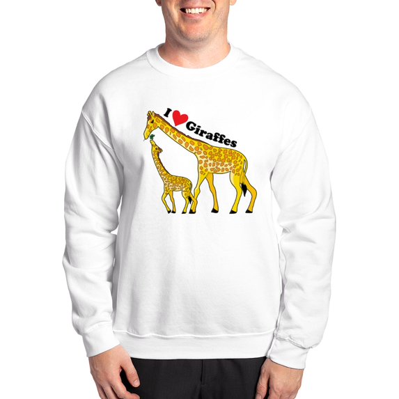 CafePress - I Love Giraffes Sweatshirt - Crew Neck Sweatshirt