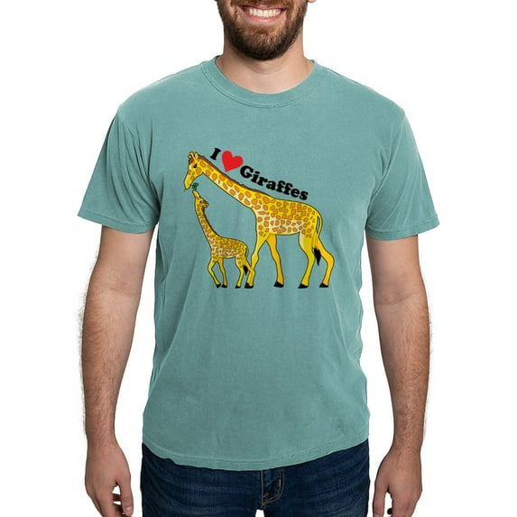 CafePress - I Love Giraffes T Shirt - Mens Comfort Colors Shirt