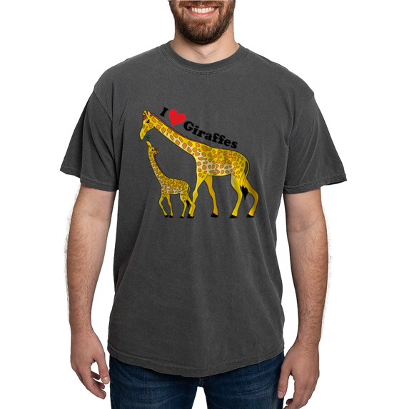 CafePress - I Love Giraffes T Shirt - Mens Comfort Colors Shirt