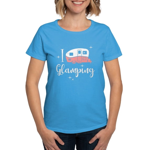 CafePress - I Love Glamping Women's Dark T Shirt - Women's Traditional Fit Dark T-Shirt