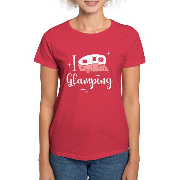 CafePress - I Love Glamping Women's Dark T Shirt - Women's Traditional Fit Dark T-Shirt