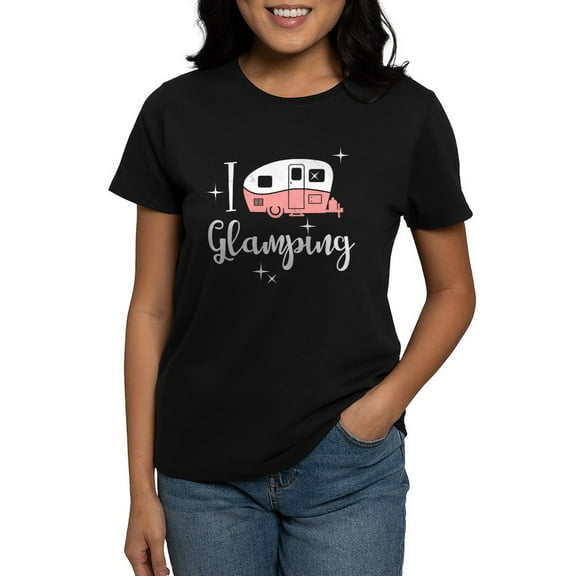 CafePress - I Love Glamping Women's Dark T Shirt - Women's Traditional Fit Dark T-Shirt