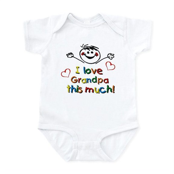 CafePress - I Love Grandpa (Boy) Infant Bodysuit - Baby Light Bodysuit, Size Newborn - 24 Months