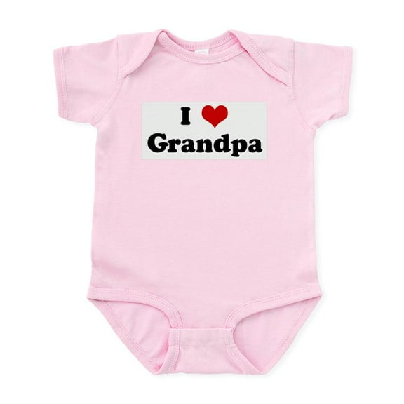 CafePress - I Love Grandpa Infant Bodysuit - Baby Light Bodysuit, Size Newborn - 24 Months