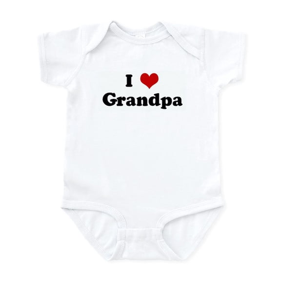 CafePress - I Love Grandpa Infant Bodysuit - Baby Light Bodysuit, Size Newborn - 24 Months