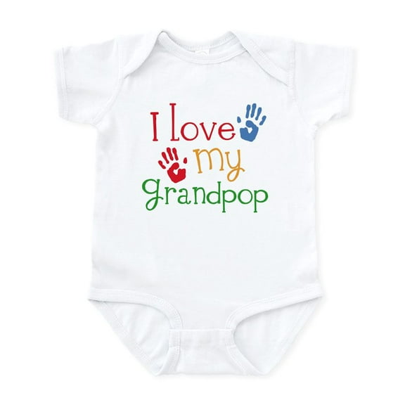 CafePress - I Love Grandpop Infant Bodysuit - Baby Light Bodysuit, Size Newborn - 24 Months